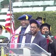 Dr. Keith Curry, president of Compton College with rapper Kendrick Lamar.