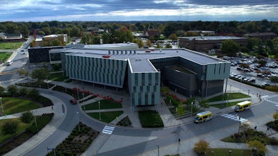 Frye Hall is one of six buildings on campus designed by the architectural firm of the late Phil Freelon, a nationally recognized figure in the architecture community who led the design team for the Smithsonian Institution’s National Museum of African American History and Culture.